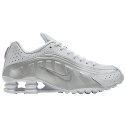 Womens - Nike Shox R4 - White/White/Metallic Silver