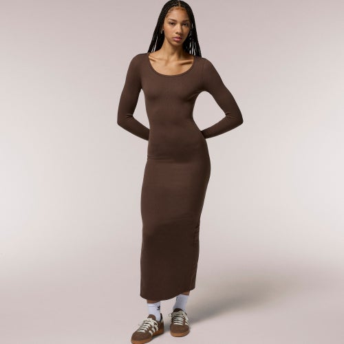 Cozi Saxx Rib Dress - Cozi Chocolate