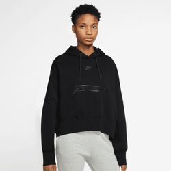Women's - Nike NSW Tech Fleece Essential Pullover Hoodie OOS - Black