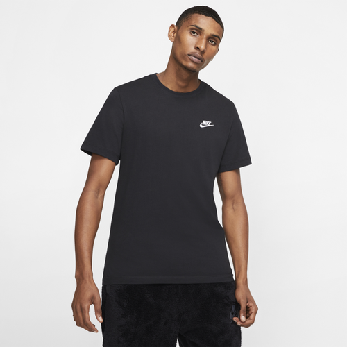 

Nike Mens Nike NSW Club Short Sleeve T-Shirt - Mens Black/White Size M