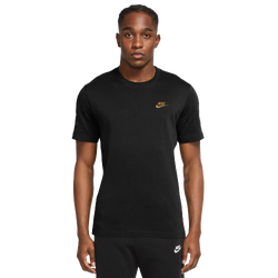 Men's - Nike NSW Club Short Sleeve T-Shirt - Black/Gold