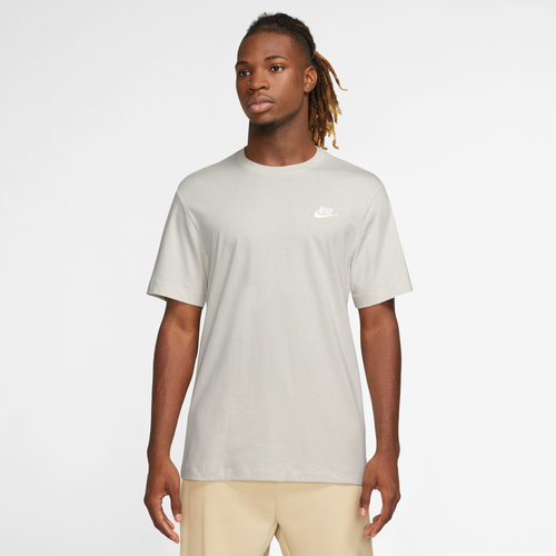

Nike Mens Nike NSW Club Short Sleeve T-Shirt - Mens Light Bone/White Size L