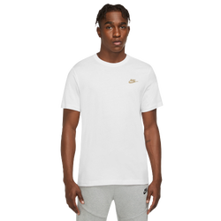 Men's - Nike NSW Club Short Sleeve T-Shirt - White/Metallic Gold