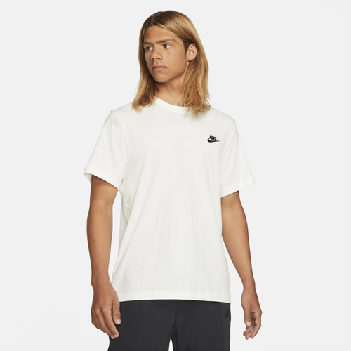 Shop Nike Mens  Nsw Club Short Sleeve T-shirt In Sail/black