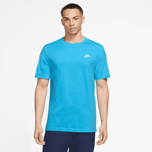Nike Mens  Embroidered Futura T-shirt In White/baltic Blue
