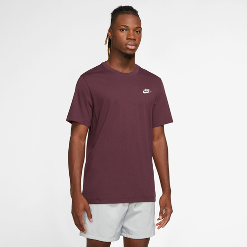 

Nike Mens Nike NSW Club Short Sleeve T-Shirt - Mens Night Maroon/Night Maroon Size S