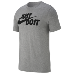 Men's - Nike Just Do It Swoosh T-Shirt - Black/Dark Grey Heather
