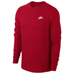 Men's - Nike Sportswear Long Sleeve T-Shirt - Red/White