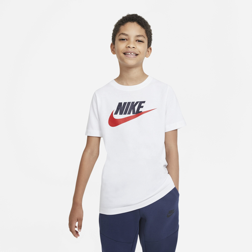 

Nike Boys Nike Futura Icon TD T-Shirt - Boys' Grade School White/Obsidian/University Red Size S