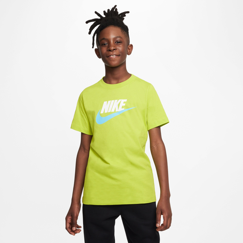 

Nike Boys Nike NSW Futura Icon TD T-Shirt - Boys' Grade School Bright Cactus/White/Lt Smoke Gray Size XL