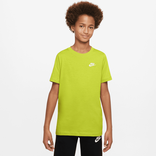

Boys Nike Nike NSW Futura T-Shirt - Boys' Grade School Volt/White Size S