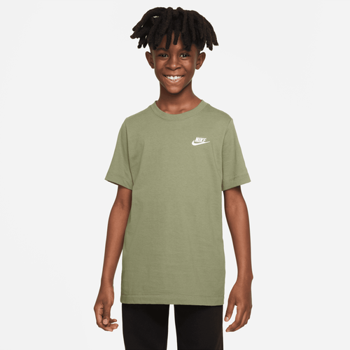 

Boys Nike Nike EMB Futura T-Shirt - Boys' Grade School Alligator/White Size L