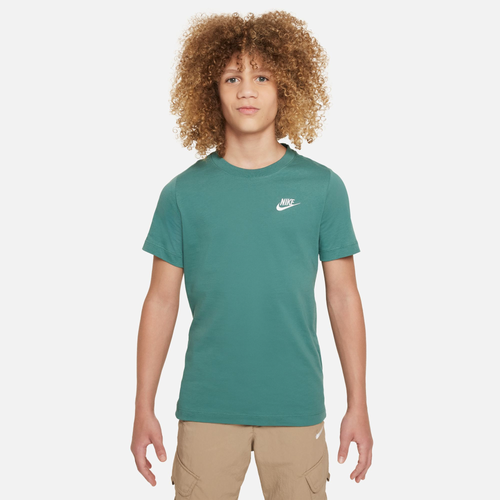 

Nike Boys Nike EMB Futura T-Shirt - Boys' Grade School Olive/White Size L