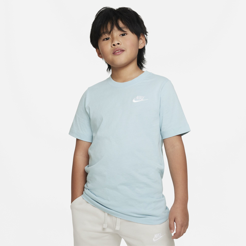 

Boys Nike Nike NSW Futura T-Shirt - Boys' Grade School Ocean Bliss/White Size M