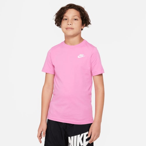 

Boys Nike Nike NSW Futura T-Shirt - Boys' Grade School Playful Pink/White Size XL