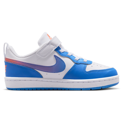 Boys' Preschool - Nike Court Borough Low - White/Bright Violet/Blue Crystal