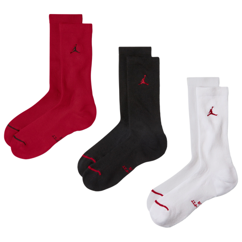  - Jordan Everyday 3 Pack Cushion Crew Socks - Red/White Black