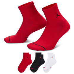 Men's - Jordan Everyday 3 Pack Cushion Ankle Socks - Red/White/Black