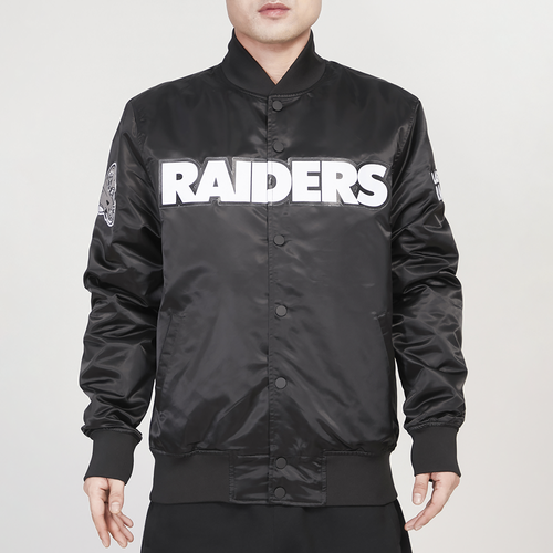 Mens Pro Standard Raiders Big Logo Satin Jacket Black