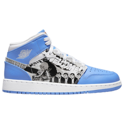 Boys' Grade School - Jordan AJ 1 Mid - White/University Blue