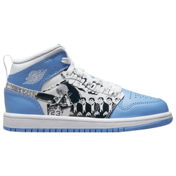 Boys' Preschool - Jordan AJ 1 Mid SS - White/University Blue/Starfish
