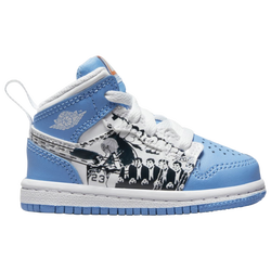 Boys' Toddler - Jordan AJ 1 Mid SS - White/University Blue/Starfish