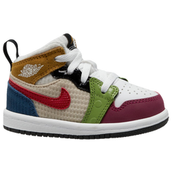 Boys' Toddler - Jordan AJ 1 Mid SE - White/Gym Red/Black