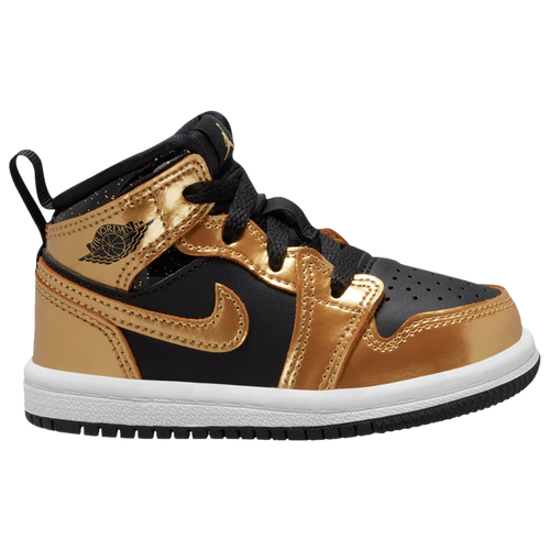 

Jordan Boys Jordan AJ 1 Mid SE - Boys' Toddler Basketball Shoes Black/Gold/White Size 04.0