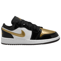 Boys' Grade School - Jordan AJ 1 Low - Black/Gold/White