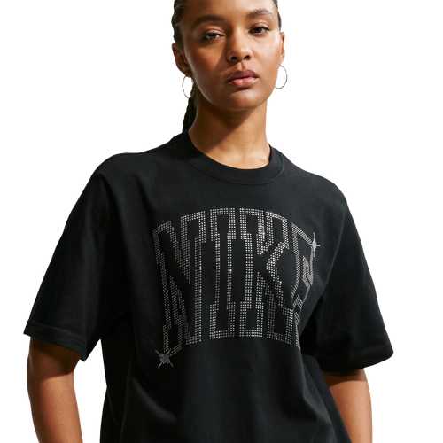 WOMENS - Nike NSW Classic Boxy ST7 Bling T-Shirt - Black