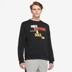 Men's - Nike Fleece Crew BB Rhythm Grap - Black