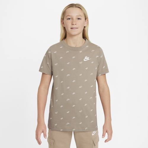 

Boys Nike Nike Swoosh AOP T-Shirt - Boys' Grade School Khaki Size L