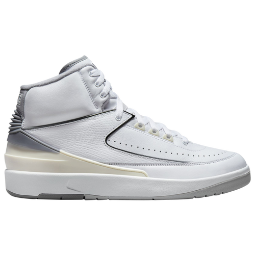 

Jordan Mens Jordan Retro 2 - Mens Basketball Shoes White/Cement Gray/Black Size 10.0