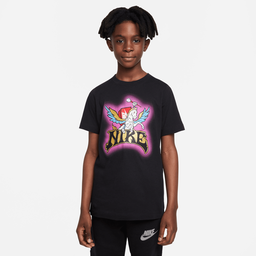 

Boys Nike Nike Boxy Patch T-Shirt - Boys' Grade School Black/White Size S