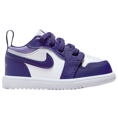 

Jordan Girls Jordan AJ 1 Low - Girls' Toddler Basketball Shoes Purple/White Size 06.0