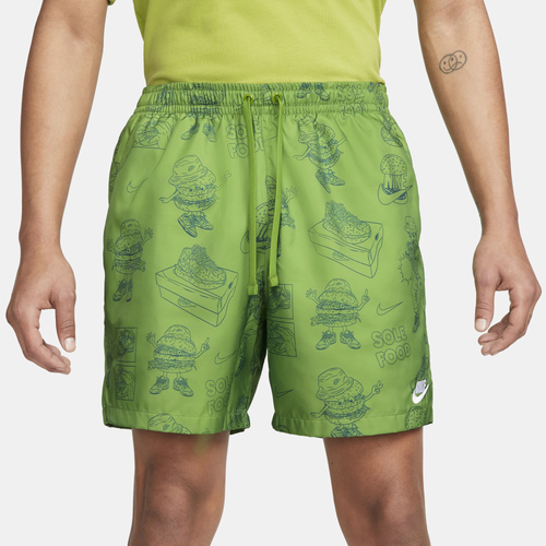 

Nike Mens Nike Sole Food Woven Flow Shorts - Mens Green/White Size XL
