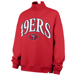 Women's - 47 Brand 49ers Vantage Mock Neck PO Crew Swtr - Red