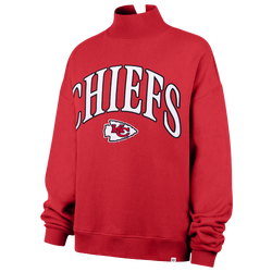Women's - 47 Brand Chiefs Vantage Mock Neck PO Crew Swtr - Red