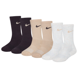 Boys' Preschool - Nike Dri-FIT Perf Basic Crew 6 Pack Socks - Brown Basalt