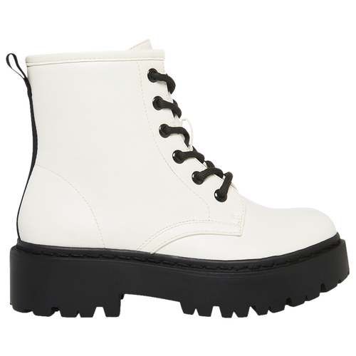 

Girls Steve Madden Steve Madden JRockk Boots - Girls' Grade School Shoe White Size 07.0