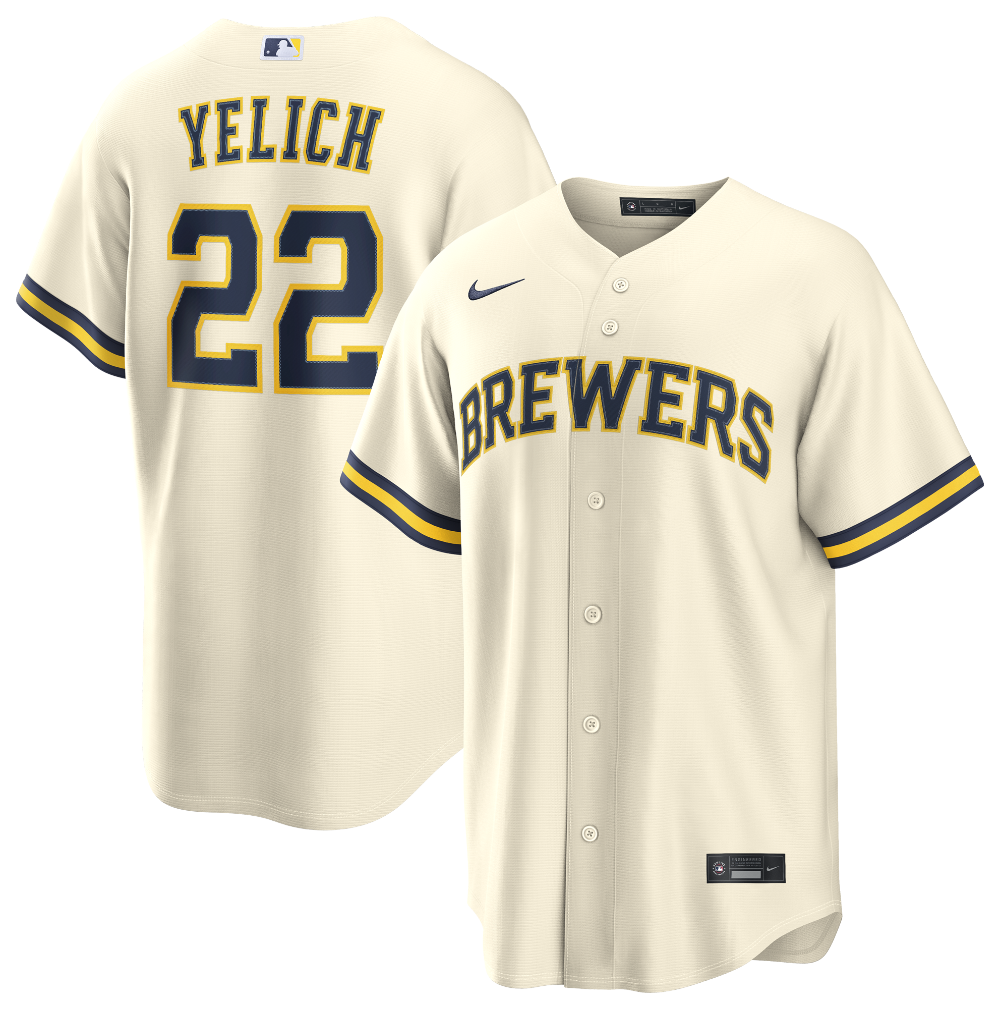 New Era Milwaukee Brewers Home Replica Jersey - Men's