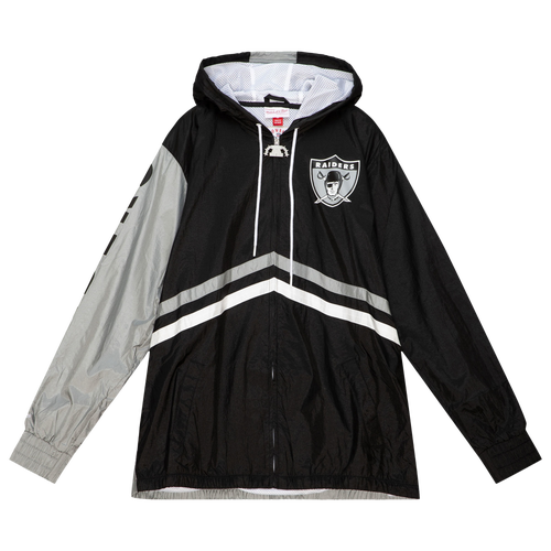 

Mitchell & Ness Mens Mitchell & Ness Raiders Undeniable Windbreaker - Mens Black/Silver/Black Size L