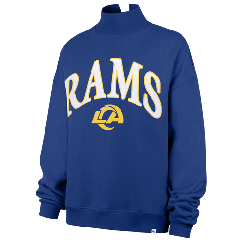 Womens Los Angeles Rams 47 Brand Rams Vantage Mock Neck PO Crew Swtr - - Blue