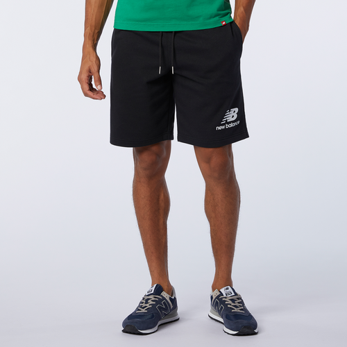 

New Balance Mens New Balance Essential Stacked Logo Shorts - Mens Black Size M