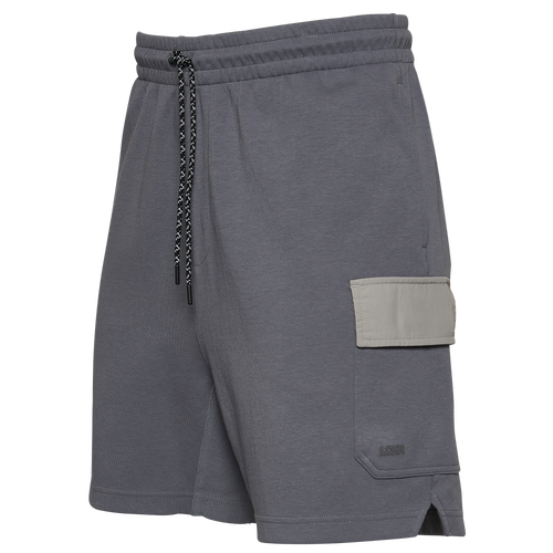 Lckr Mens  Fleece Cargo Shorts In Grey/grey