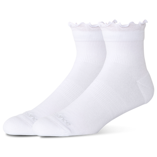 New Balance Active Ruffle 2pk Quarter Sock In White
