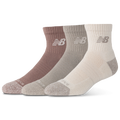 New Balance Active Cushion 3PK Quarter Sock - New Balance Linen/Earth Shadow Arid Stone
