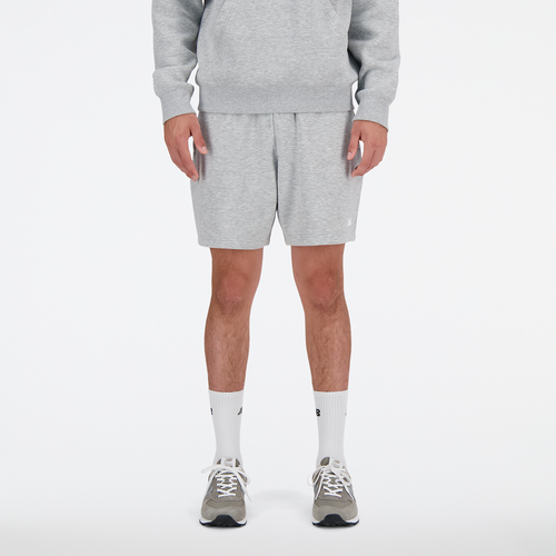 

New Balance Mens New Balance French Terry Shorts - Mens Gray/White Size M