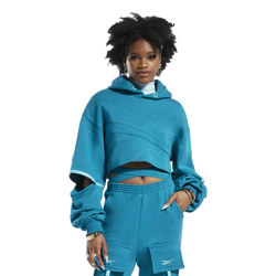 Women's - Reebok Cardi Knit Sweatshirt - Green/Green