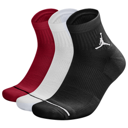 Adult Unisex - Jordan Jumpman Quarter 3 Pack Socks - Black/White/Gym Red